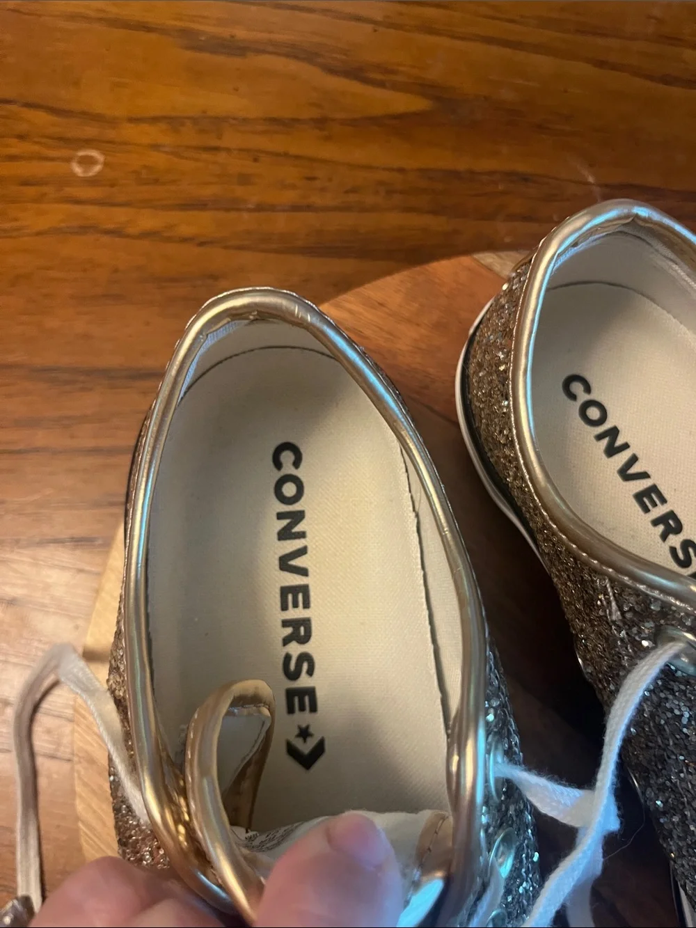 Converse Chuck Taylor Champaign Gold Glitter Low-Top Sneakers